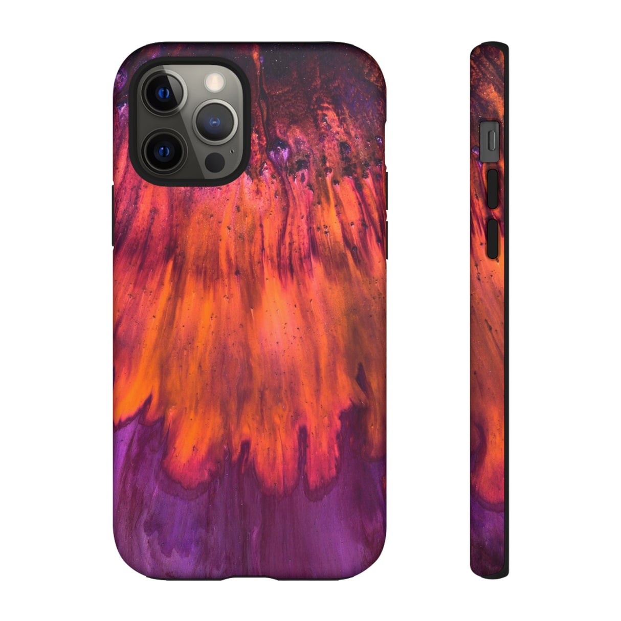 Orange Flow Ink Art iPhone Case (Protective) iPhone 12 Pro Matte Phone Case