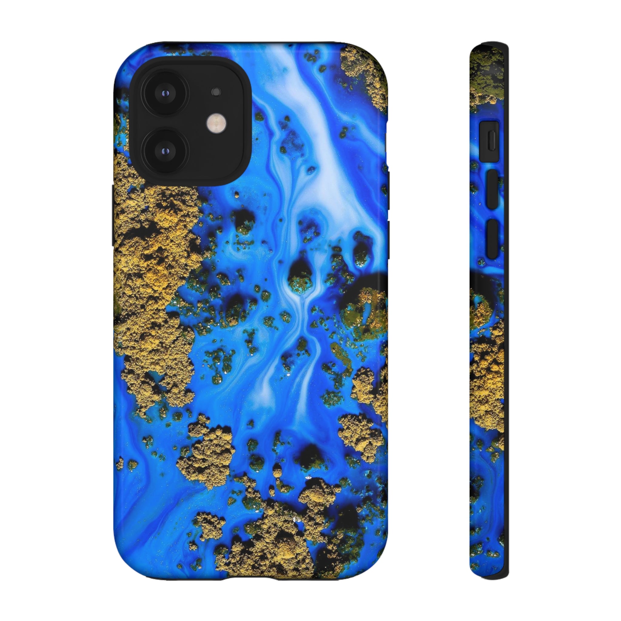 Blue River Ink Art iPhone Case (Protective) iPhone 12 Glossy Phone Case