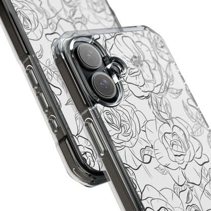 Intricate Rose Sketches iPhone Case - Impact