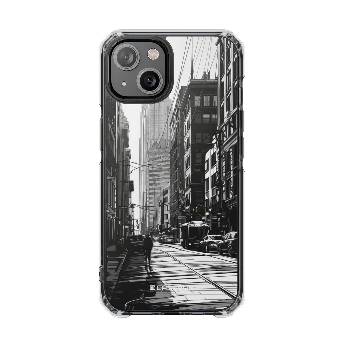 Noir Urban Serenity - Phone Case for iPhone (Clear Impact - Magnetic)