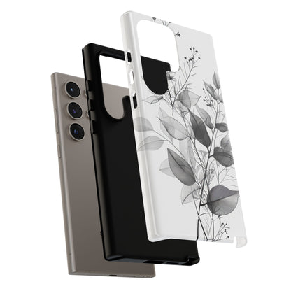 Botanical Elegance in Monochrome - For Samsung S24