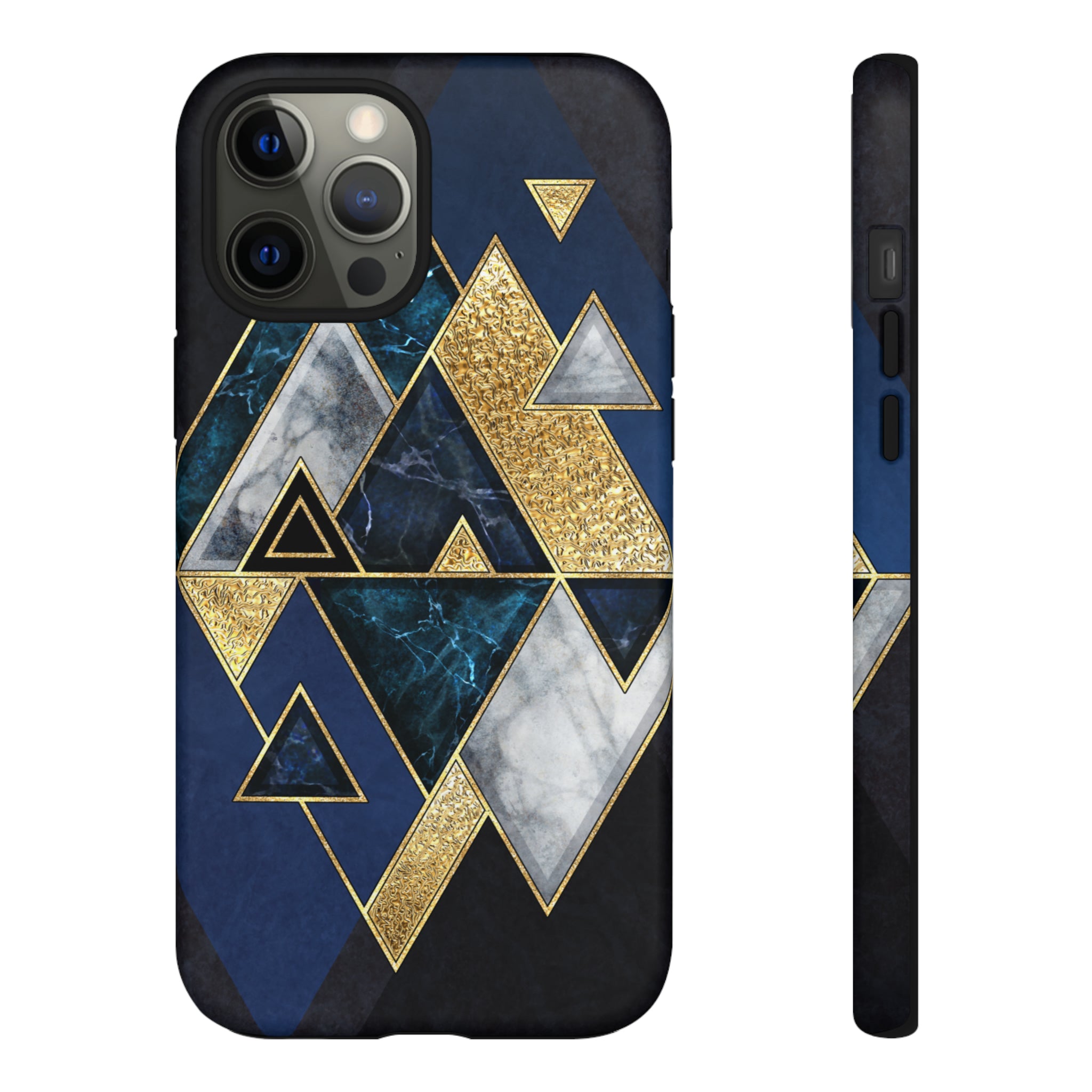 Dark Blue Geometric - Protective Phone Case