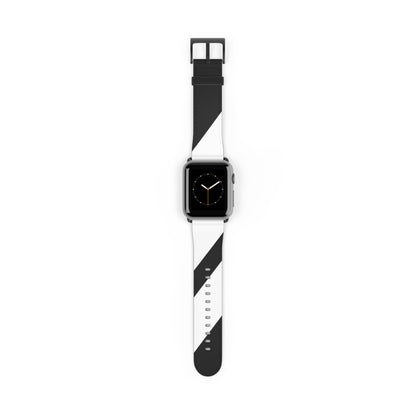 Diagonal Stripes BlackWhite - Watch Band