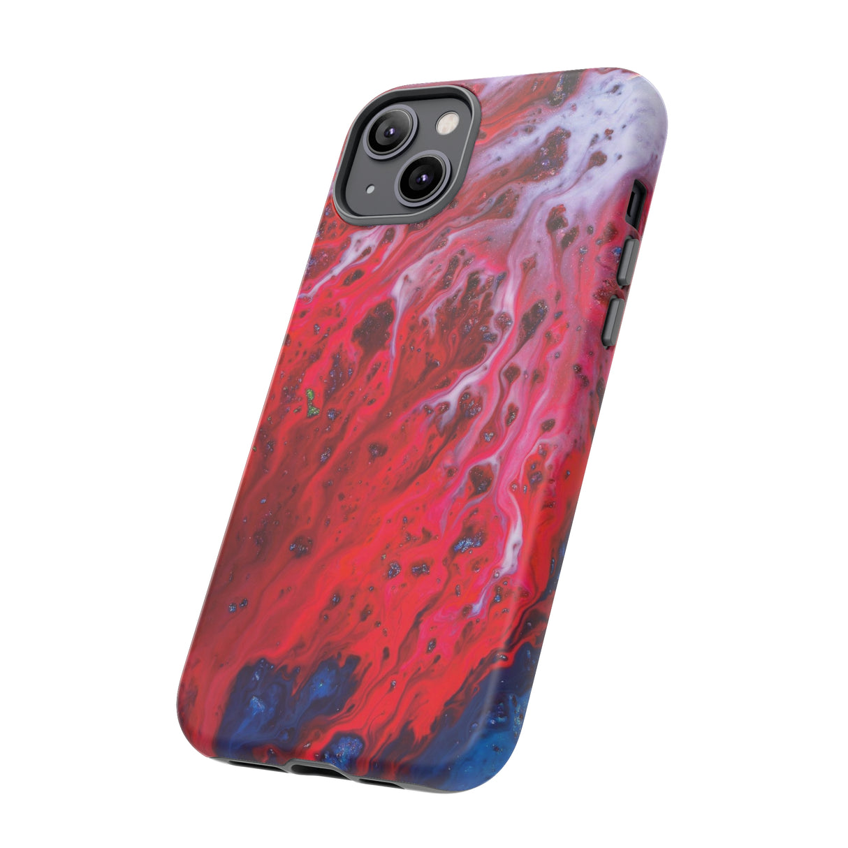 Bright Red Ink Art iPhone Case (Protective) Phone Case