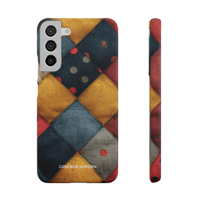 Blue Red Patchwork - Slim Samsung S22 Phone Case