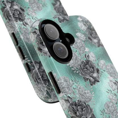 Teal Floral Elegance - iPhone Case
