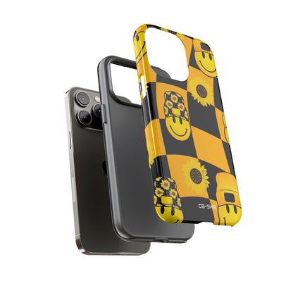 Joyful Checkered Smiles - iPhone Case