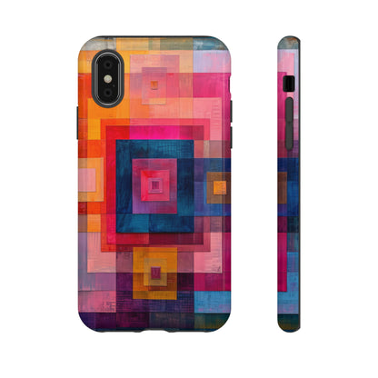 Center-Out Pastel Squares - Protective Phone Case