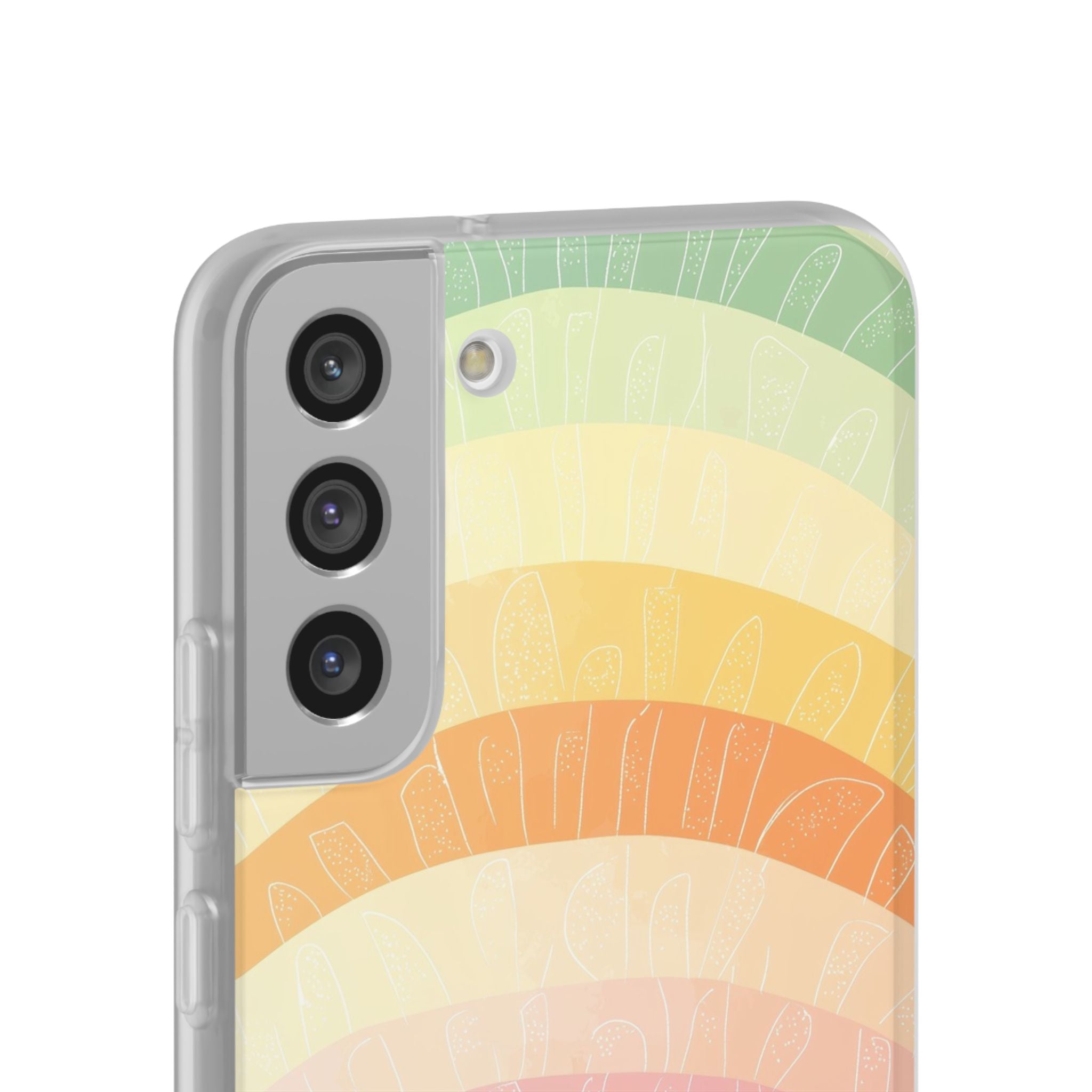 Pastel Rainbow Bands Samsung S22 Plus Case - Soft