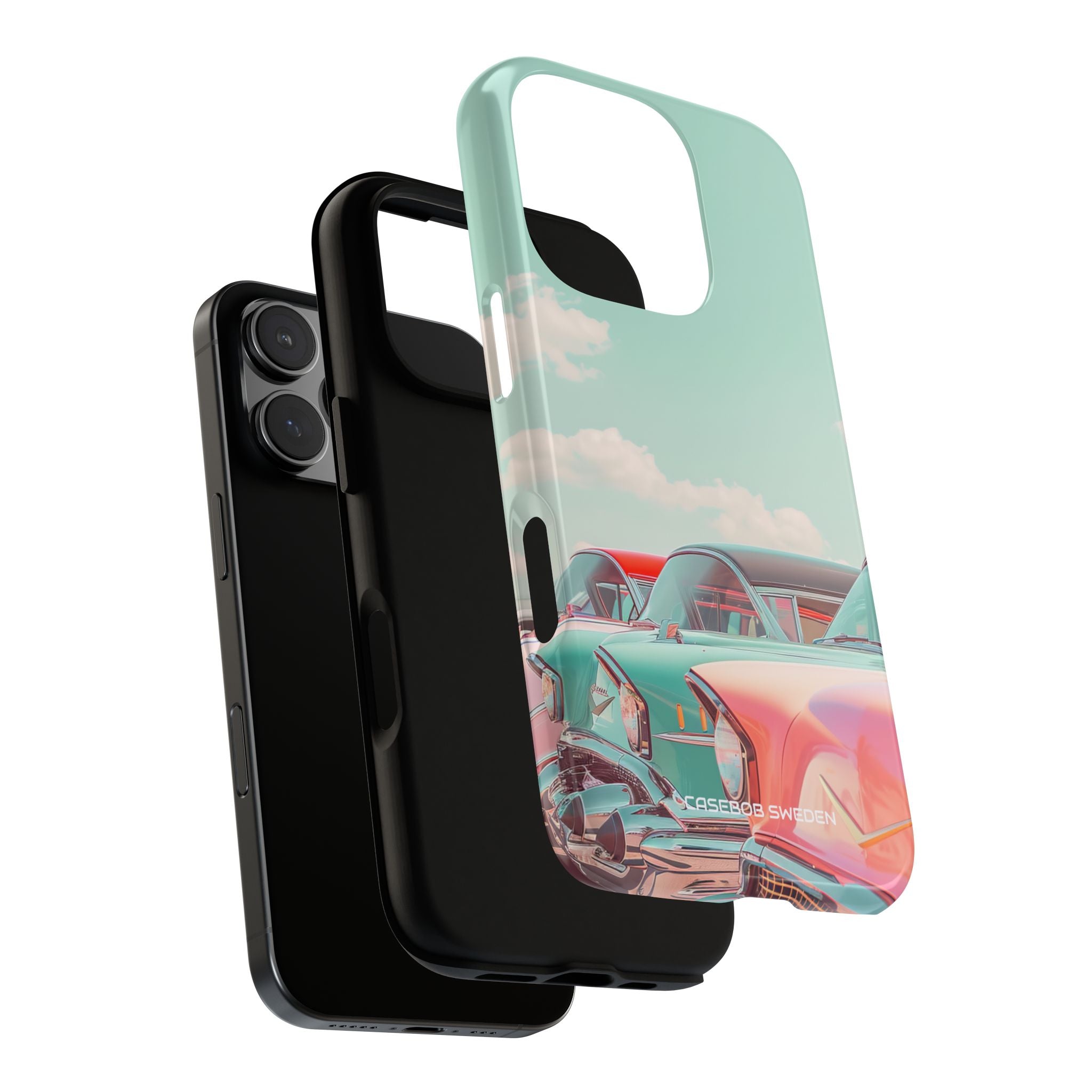 Vintage Turquoise Cars - Tough iPhone 16 Phone Case