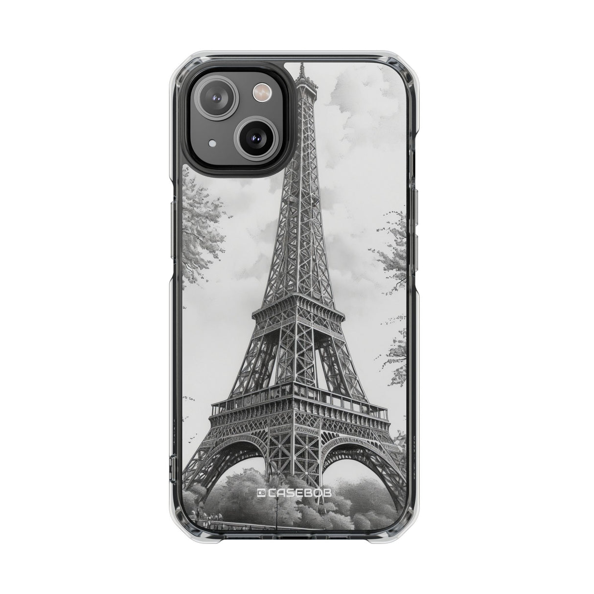 Parisian Monochrome Majesty – Handyhülle für iPhone (Clear Impact – Magnetisch)