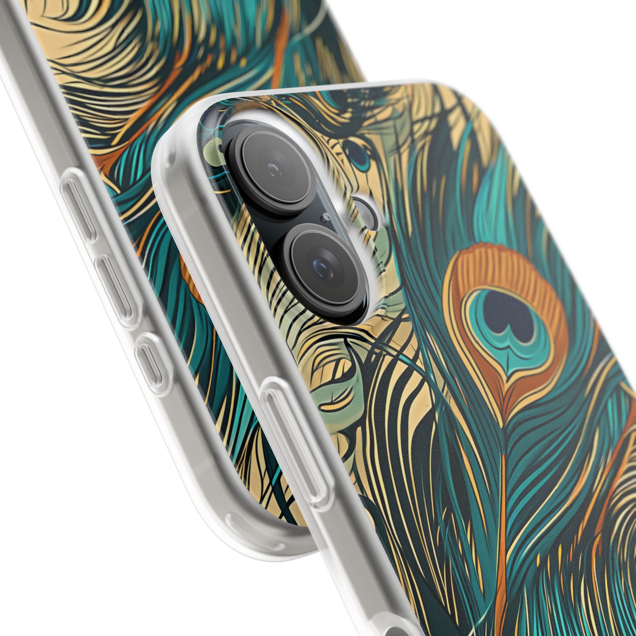 Art Nouveau Peacock Elegance iPhone 16 - Flexi Phone Case