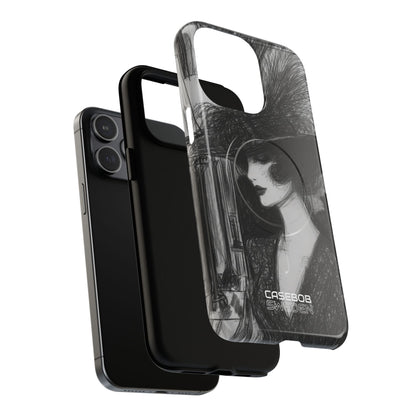Vintage Feather Elegance iPhone 15 - Tough+