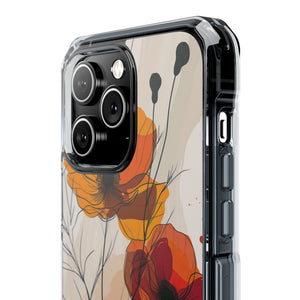 Feurige florale Abstraktion – Handyhülle für iPhone (Clear Impact – magnetisch)