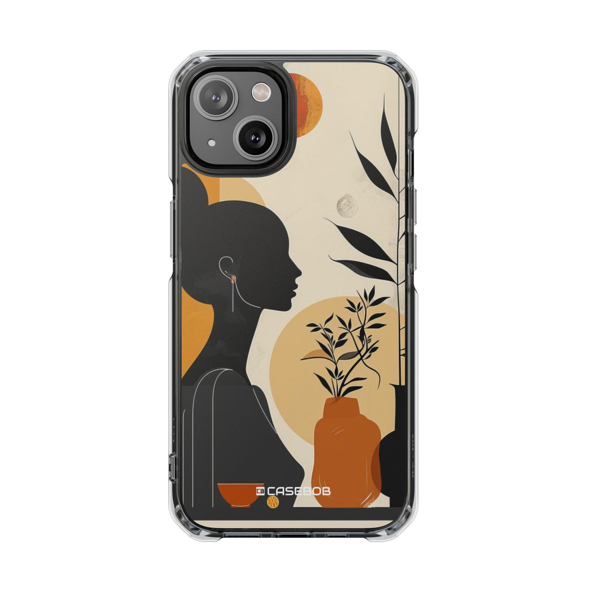 Modern Silhouette Tranquility - Phone Case for iPhone (Clear Impact - Magnetic)