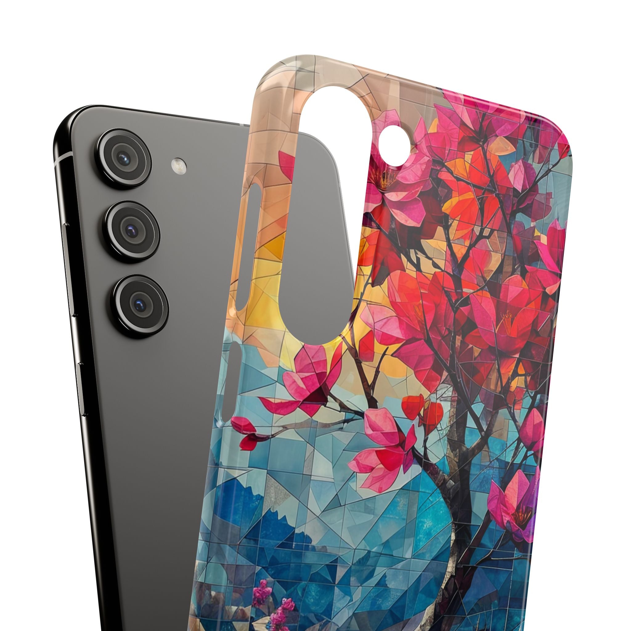 Vibrant Geometric Tree Landscape Samsung S23 - Slim Phone Case