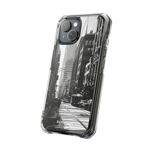 Noir Urban Serenity - Phone Case for iPhone (Clear Impact - Magnetic)