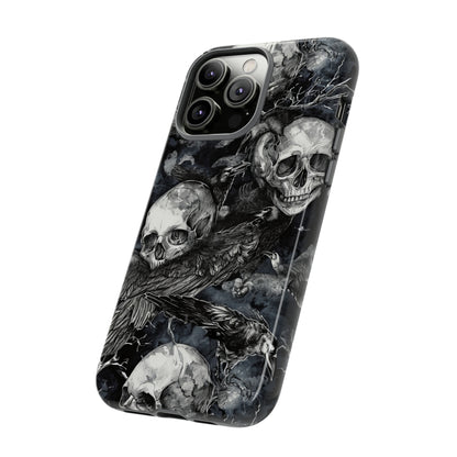 Skulls and Ravens Gothic - Protective Phone Case