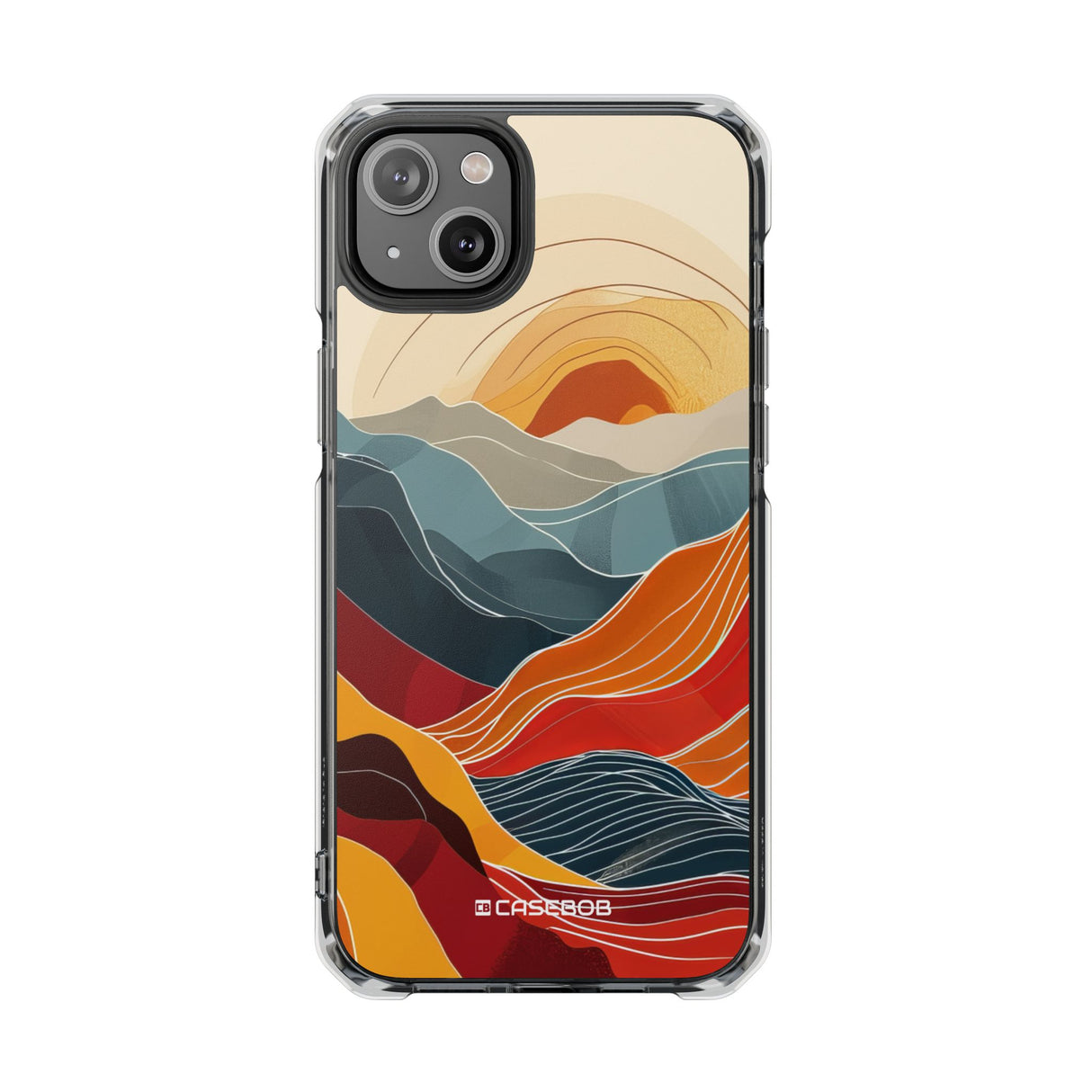 Sunset Waves - Phone Case for iPhone (Clear Impact - Magnetic)