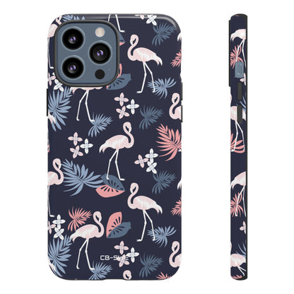 Flamingos Dance Playfully - iPhone Case