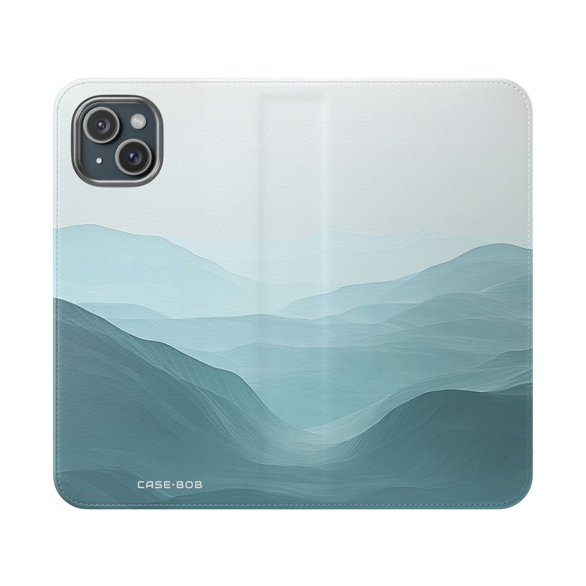 Teal Ridge Layers - iPhone 15 Plus Case - Wallet