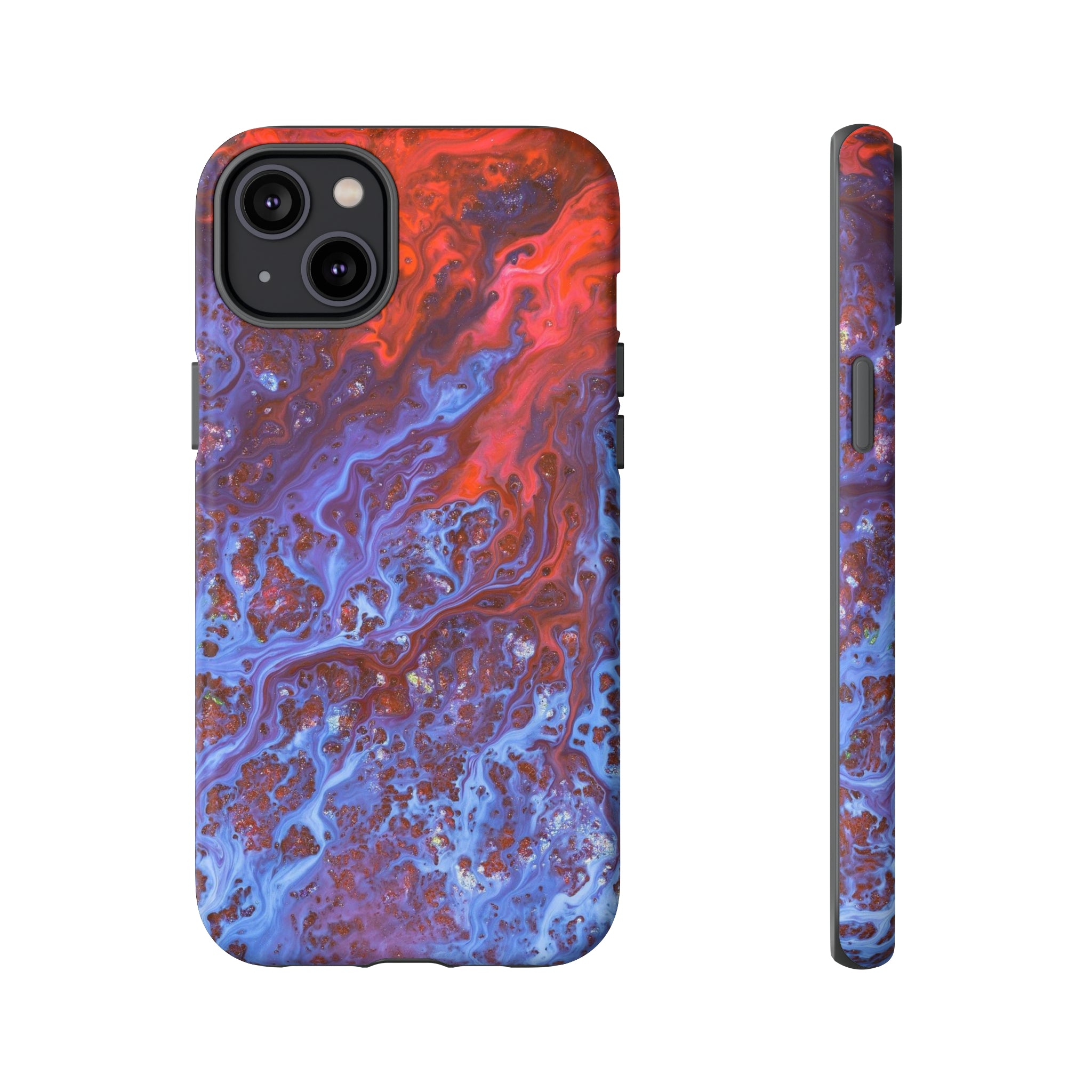 Blue Lava Ink Art iPhone Case (Protective) iPhone 14 Plus Matte Phone Case