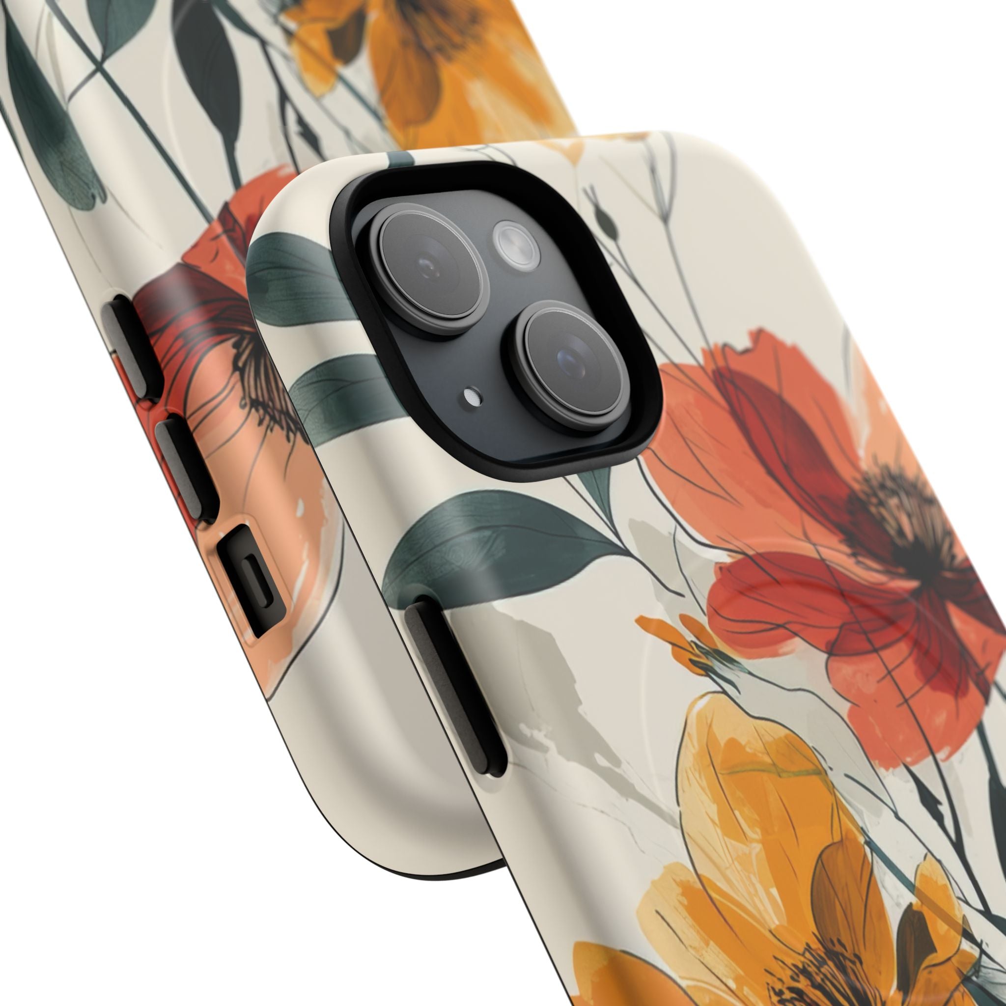 Elegant Floral Harmony iPhone 15 | Tough+ Phone Case