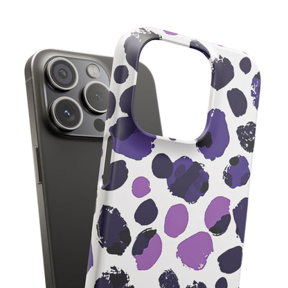 Purple Inkblots iPhone 15 - Slim Phone Case