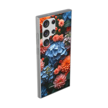 Blue Floral Bliss - Flexi Samsung S23 Phone Case