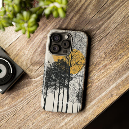 Sagome dorate della foresta iPhone 15 - Tough