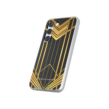 "Golden Art Deco Symmetry in Geometric Elegance" Samsung S23 - Flexi Phone Case