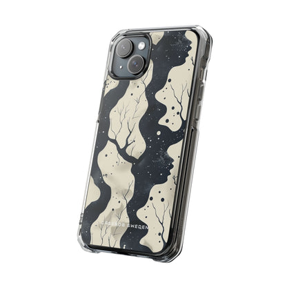 Organic Fluid Silhouettes with Cosmic Depth iPhone 15 - Clear Impact Phone Case