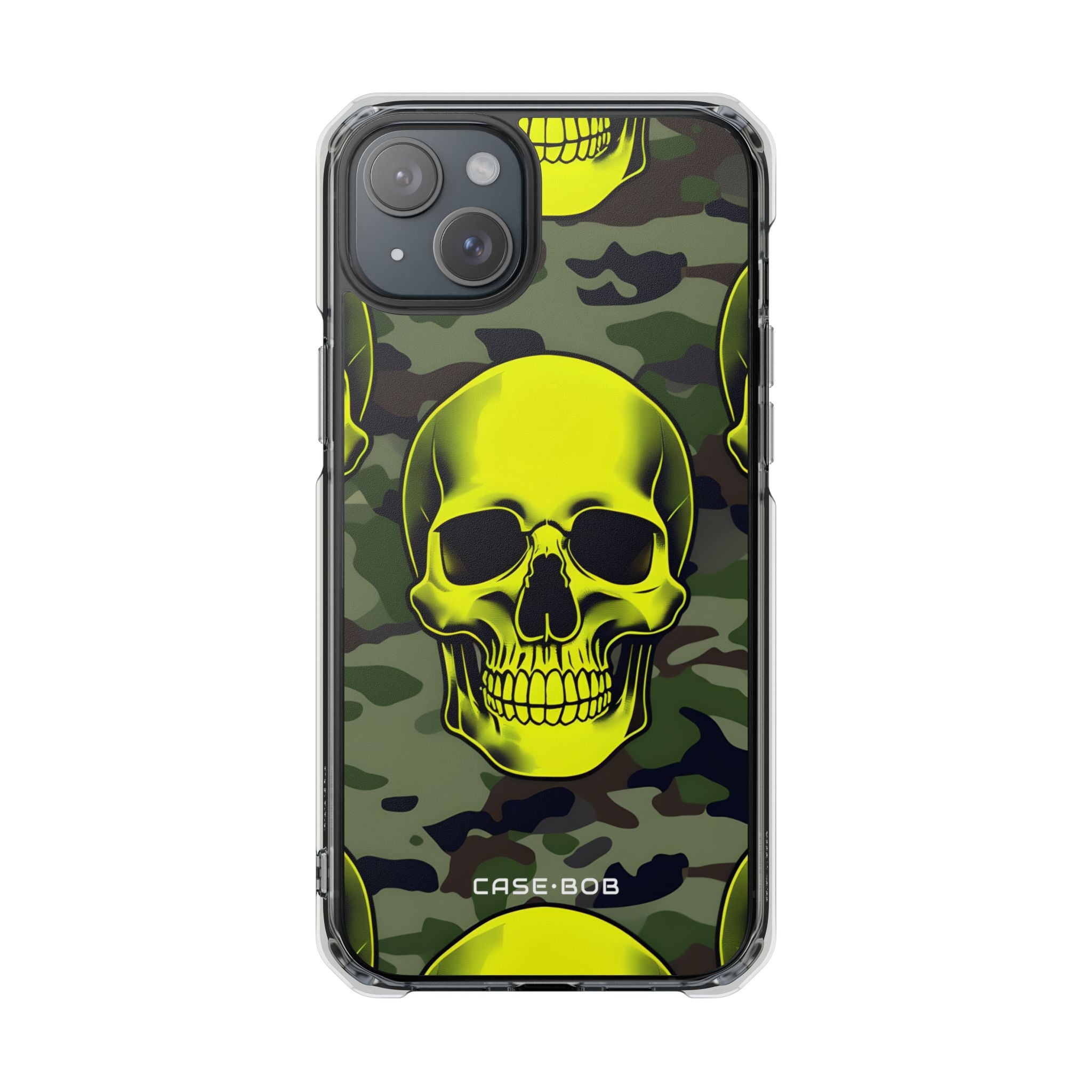 Neon Skull Camo iPhone 15 Plus Case - Impact