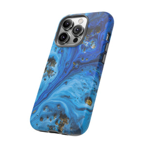 Blue Ice Melt Ink Art iPhone Case (Protective) Phone Case