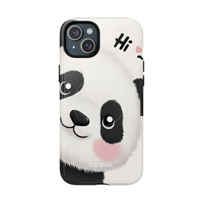 Adorable Panda Playful Hi Text Phone iPhone 15 - Tough+