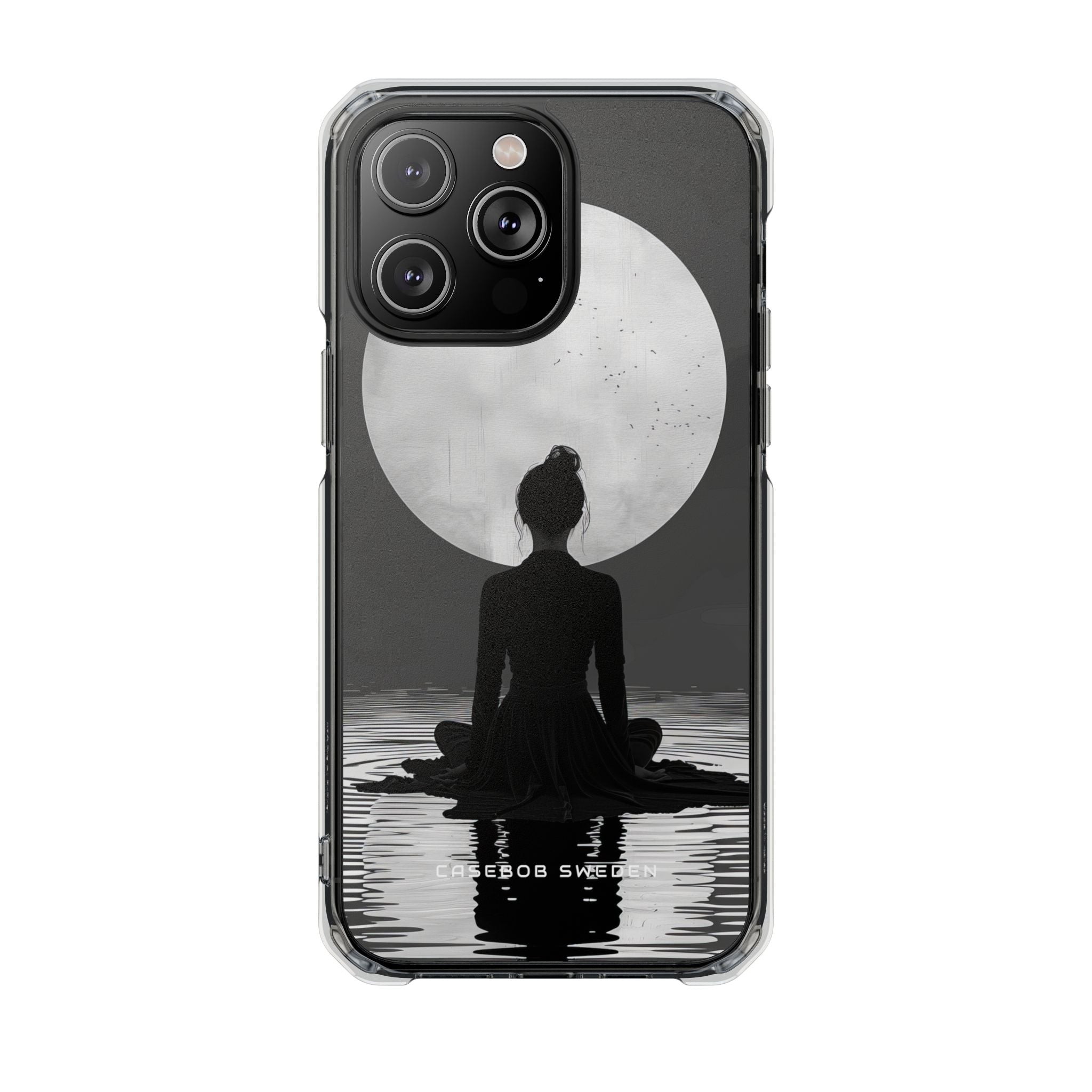 Zen Serenity Moon Reflection iPhone 14 - Clear Impact Phone Case