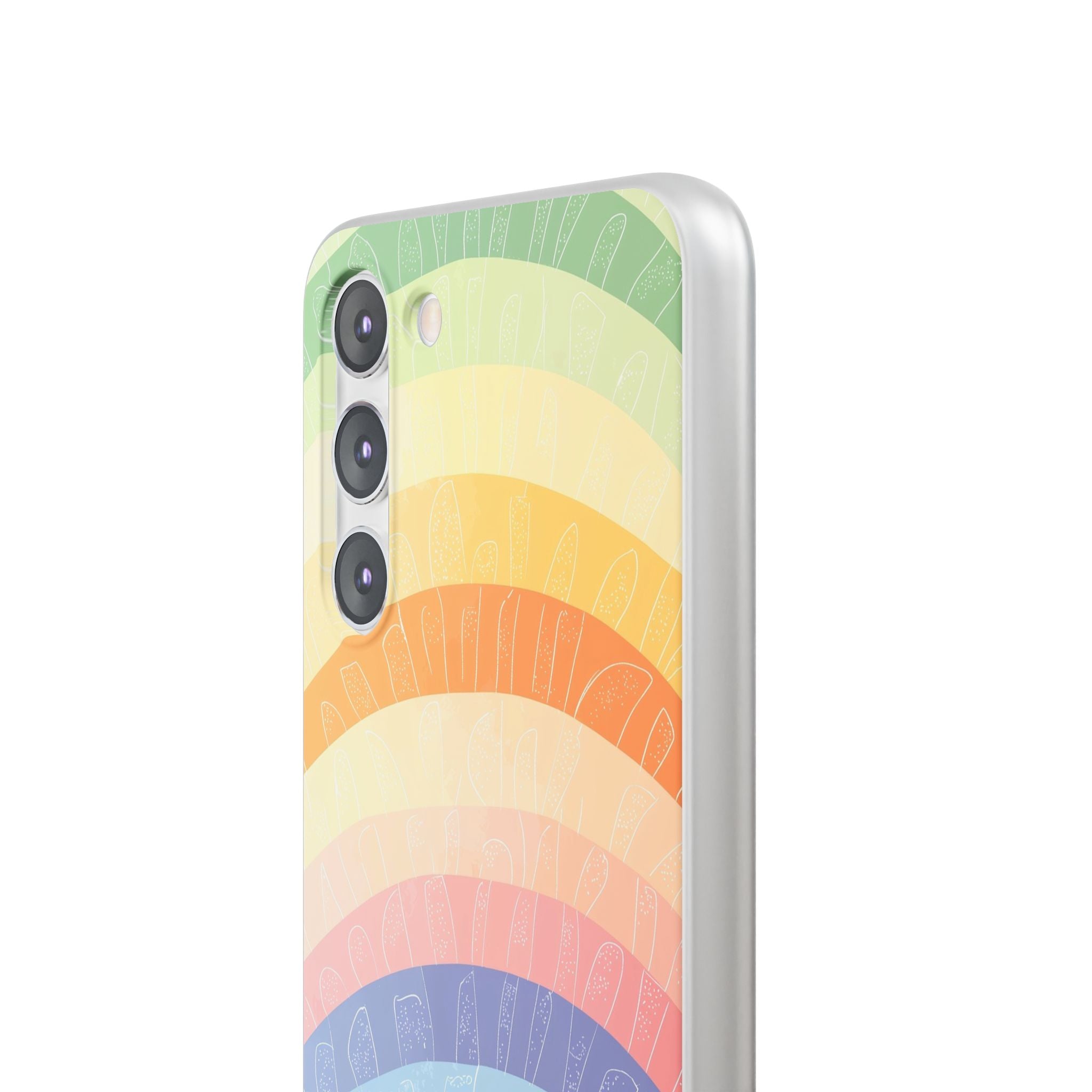 Pastel Rainbow Bands Samsung S23 Plus Case - Soft