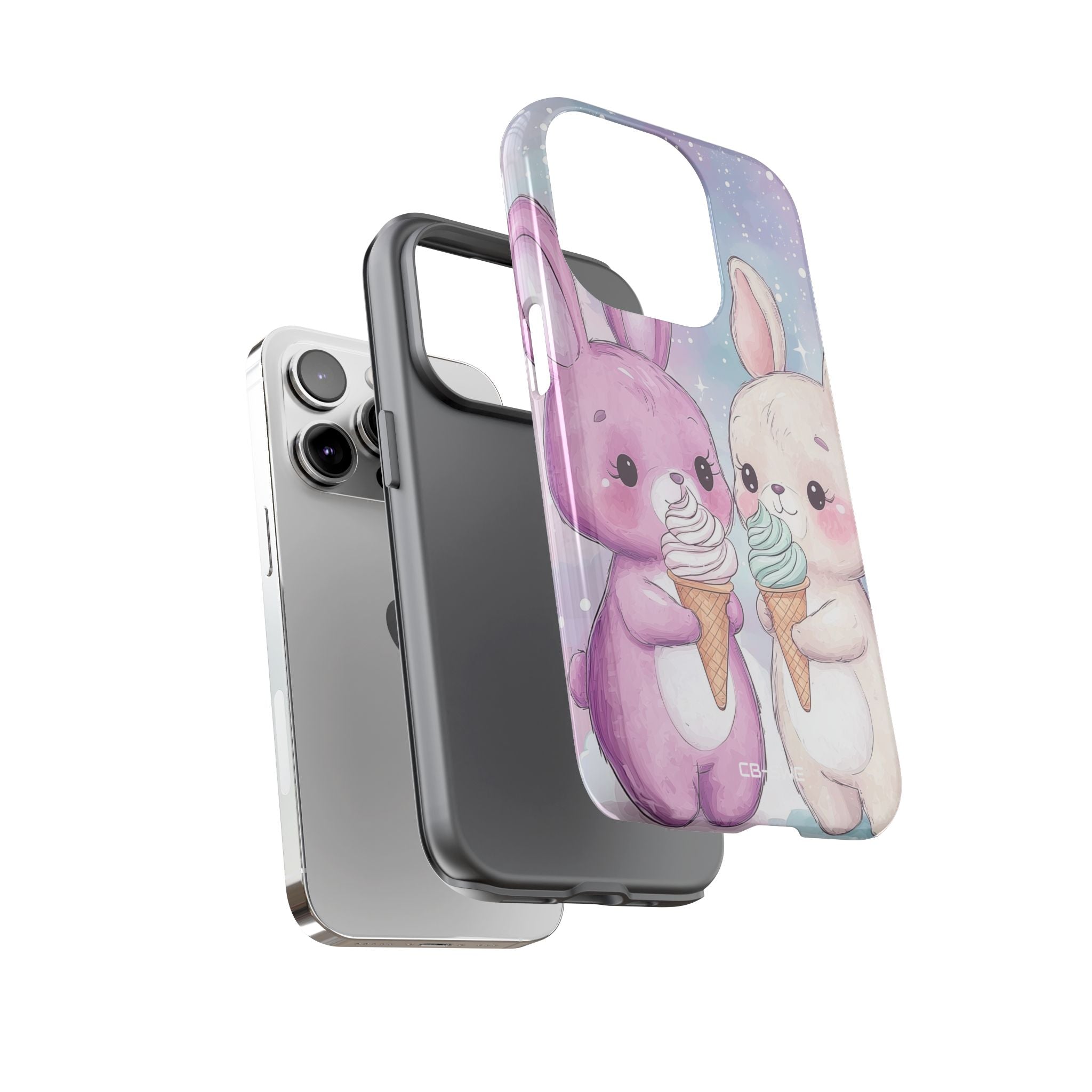 Rabbits Enjoy Ice Cream - iPhone Case