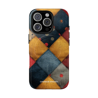 Blue Red Patchwork - Tough + MagSafe® iPhone 16 Phone Case