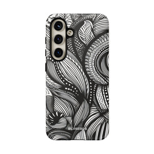 Fluid Monochrome: Intricate Patterns - For Samsung S24