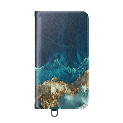 Golden Fracture Teal - Samsung S24 Case - Wallet