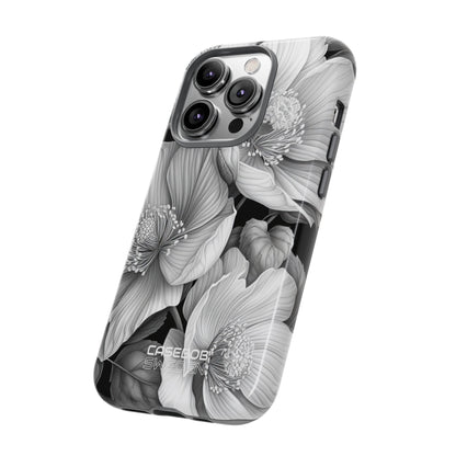Monochrome Petal Dance iPhone 14 - Tough