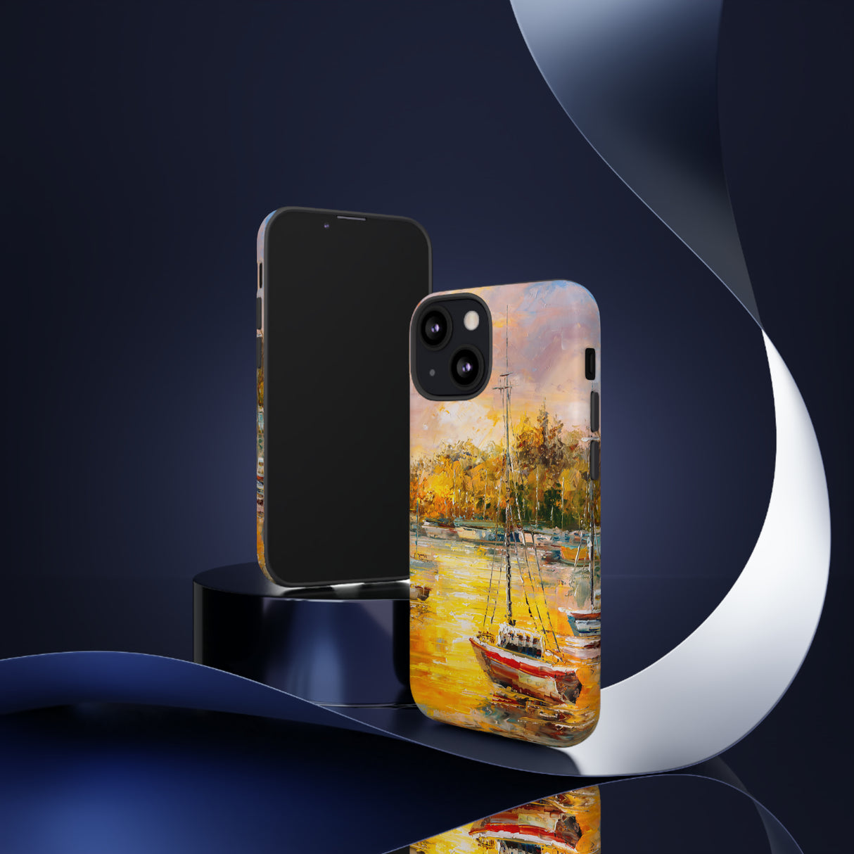 Oil Painting - Harbor View - Protective Phone Case