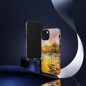 Oil Painting - Harbor View - Protective Phone Case