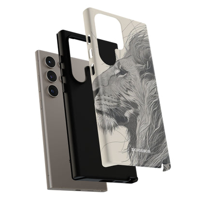 Majestic Lion: Grayscale Elegance - For Samsung S24