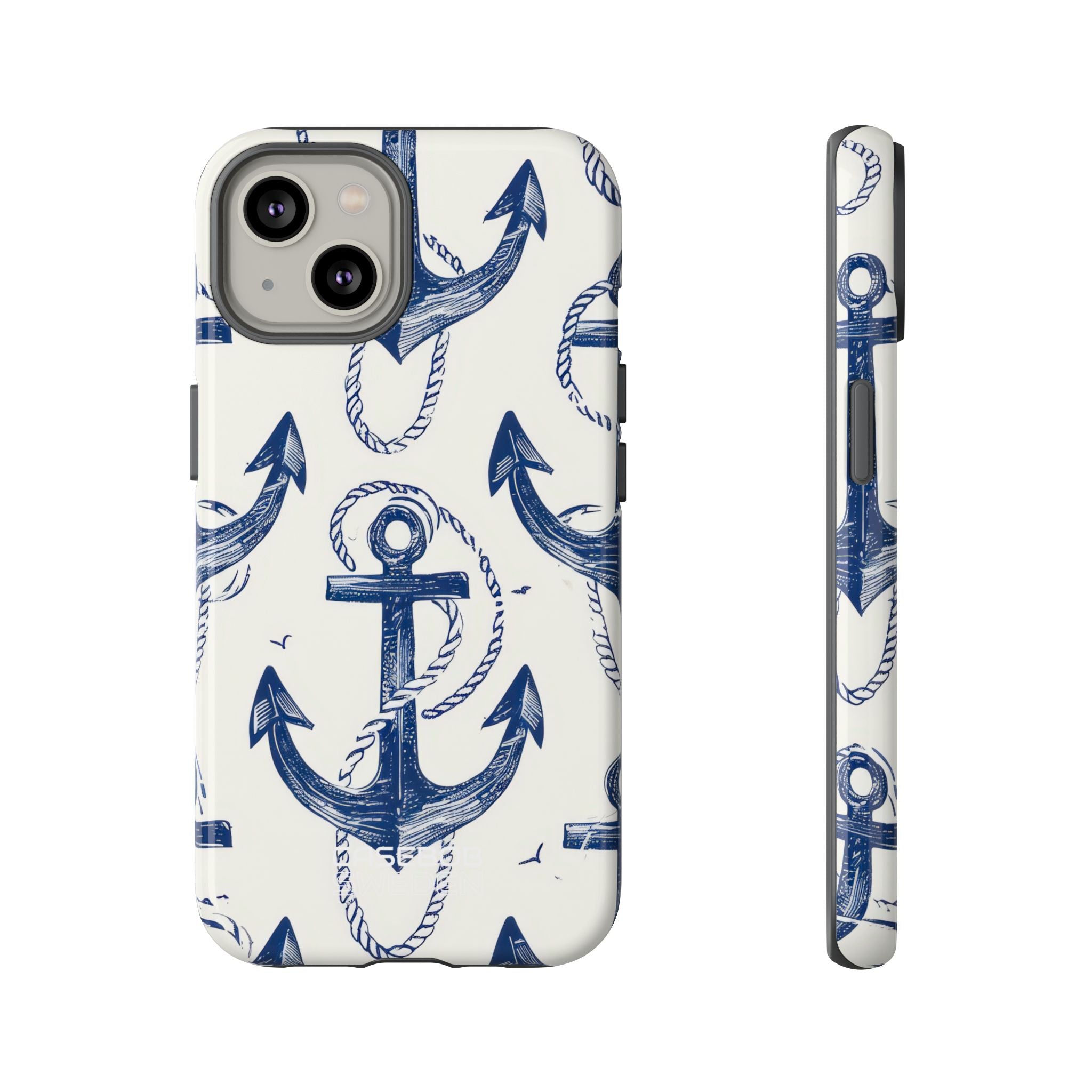 Arazzo con ancora blu navy iPhone 14 - Tough
