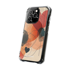 Abstract Heart Harmony - Phone Case for iPhone (Clear Impact - Magnetic)