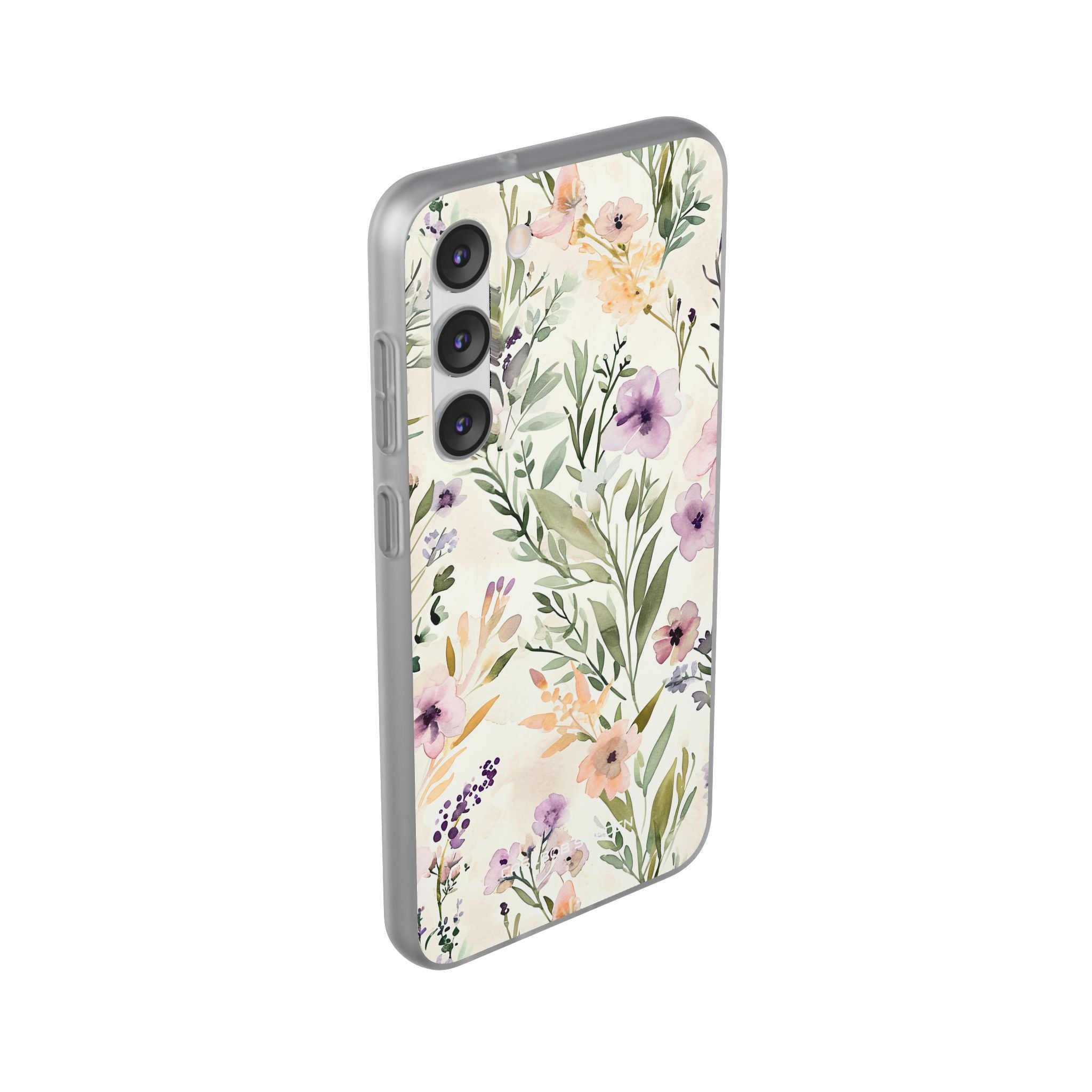 Soft Green Lavender Floral Pattern - Flexi Samsung S23 Phone Case