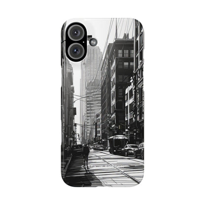 Urban Cityscape Line Perspective iPhone 16 - Slim Phone Case