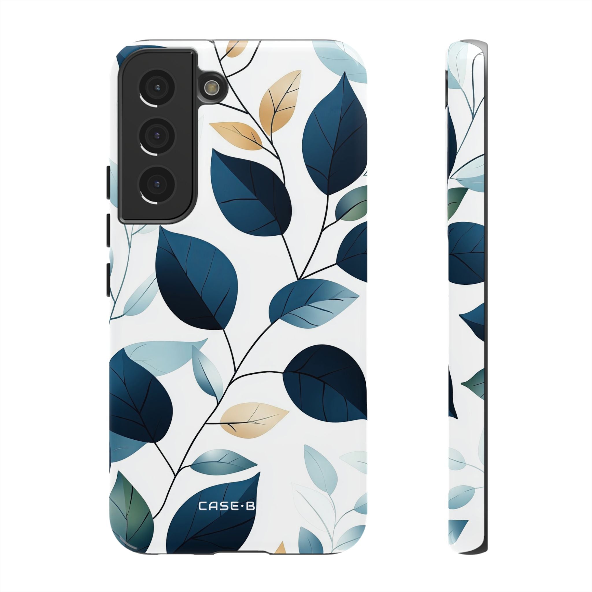 Navy Leaf Veins Samsung S22 Case - Tough